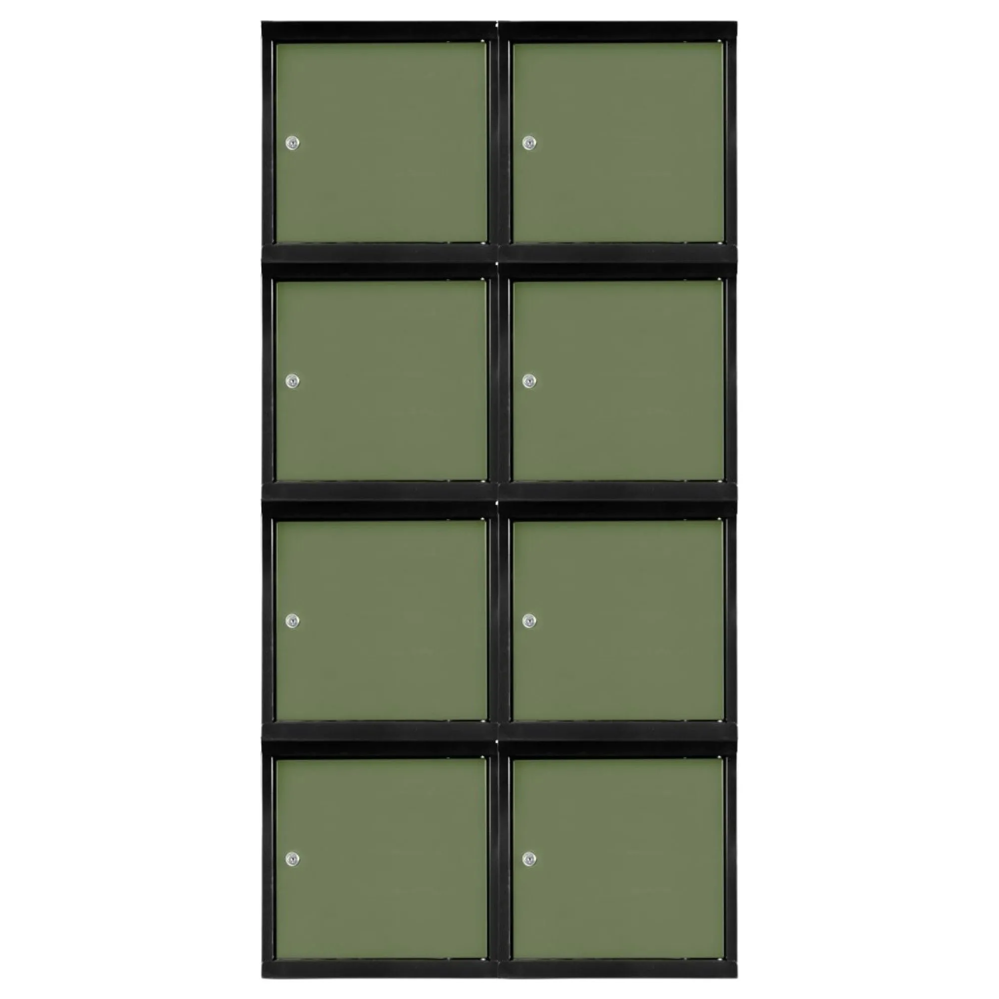 Mega Deal | 8x Schließfachwürfel Blocky mit Zylinderschloss + 2 Schlüssel | HxBxT 40x40x40cm | Anthrazit/Resedagrün