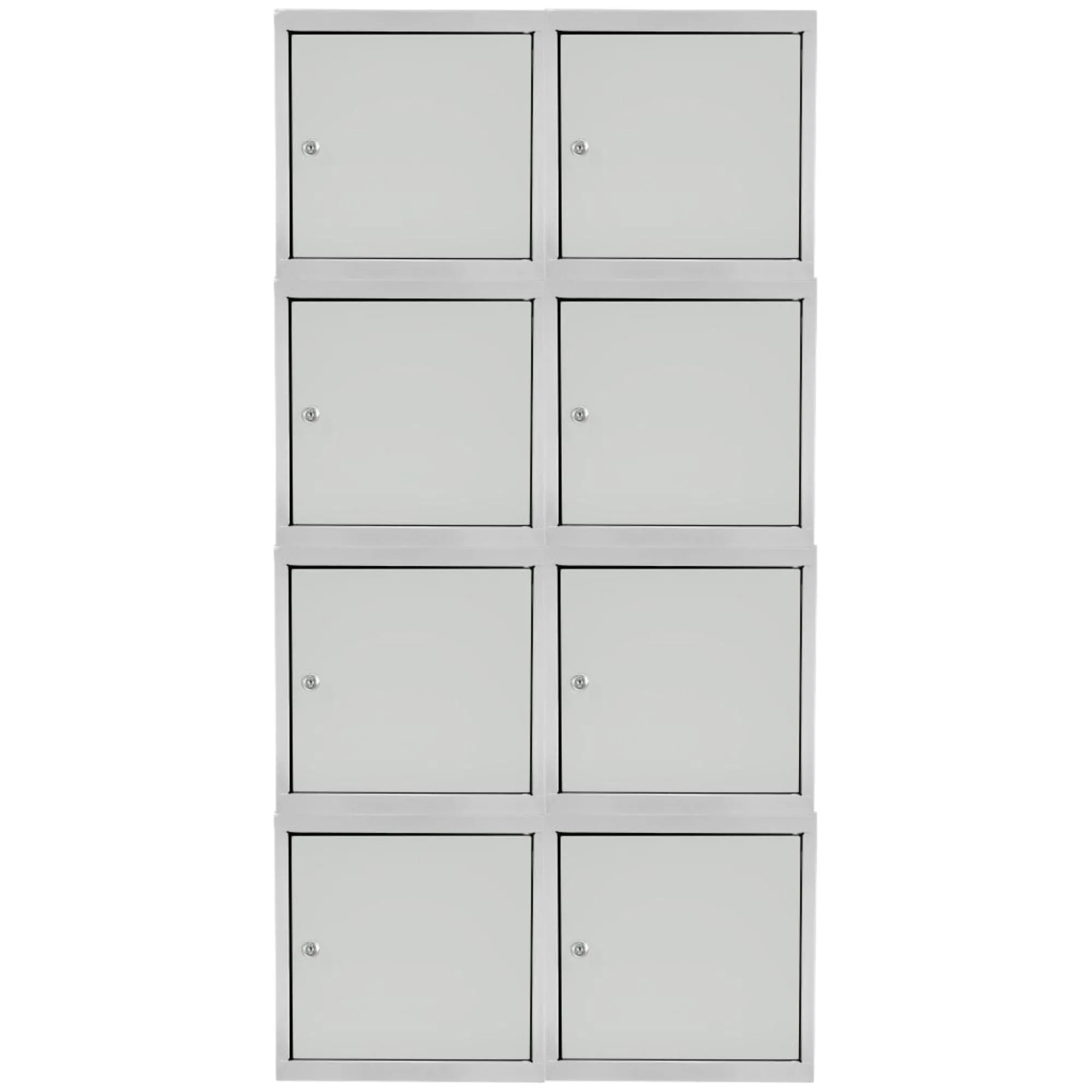 Mega Deal | 8x Schließfachwürfel Blocky mit Zylinderschloss + 2 Schlüssel | HxBxT 40x40x40cm | Lichtgrau
