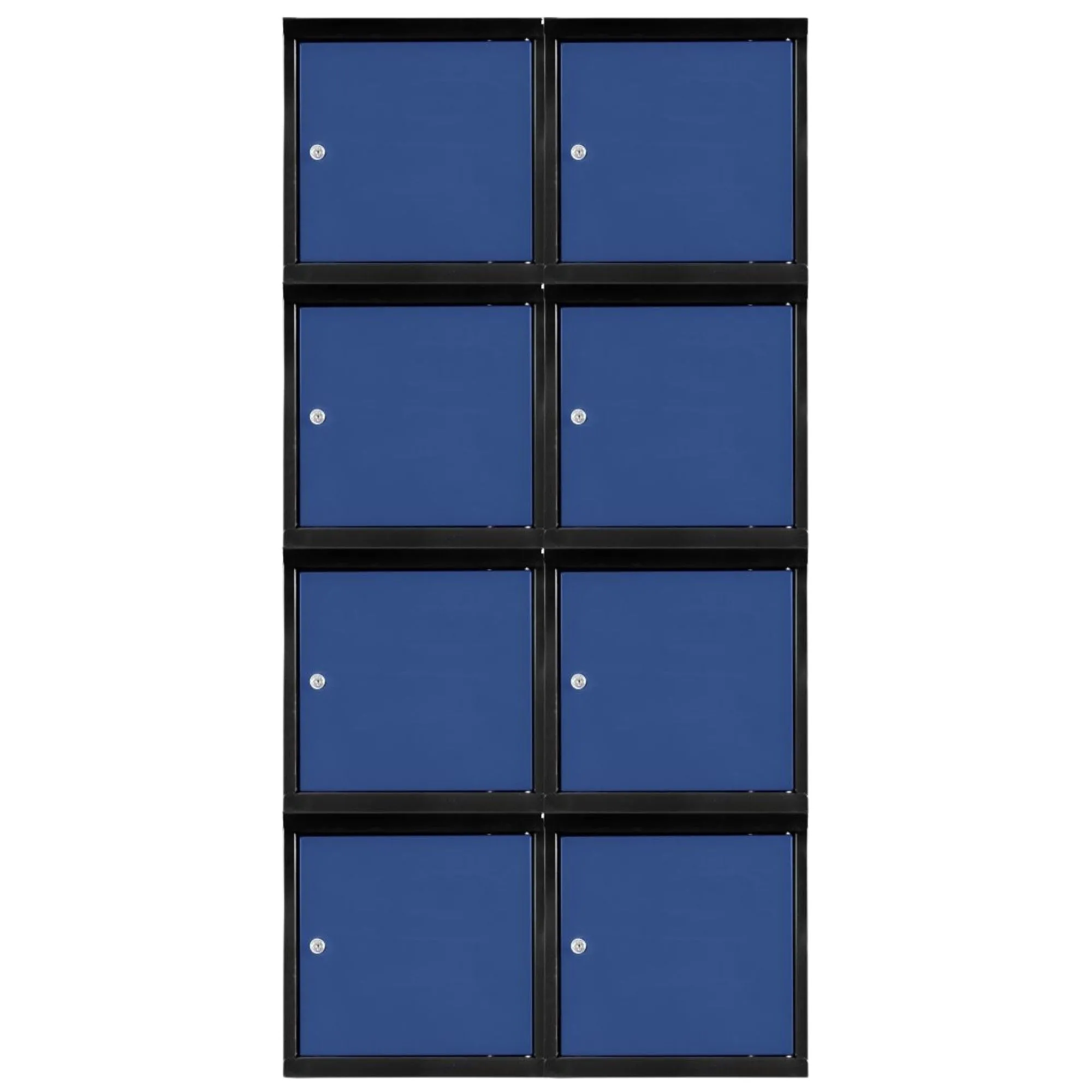 Mega Deal | 8x Schließfachwürfel Blocky mit Zylinderschloss + 2 Schlüssel | HxBxT 40x40x40cm | Anthrazit/Enzianblau