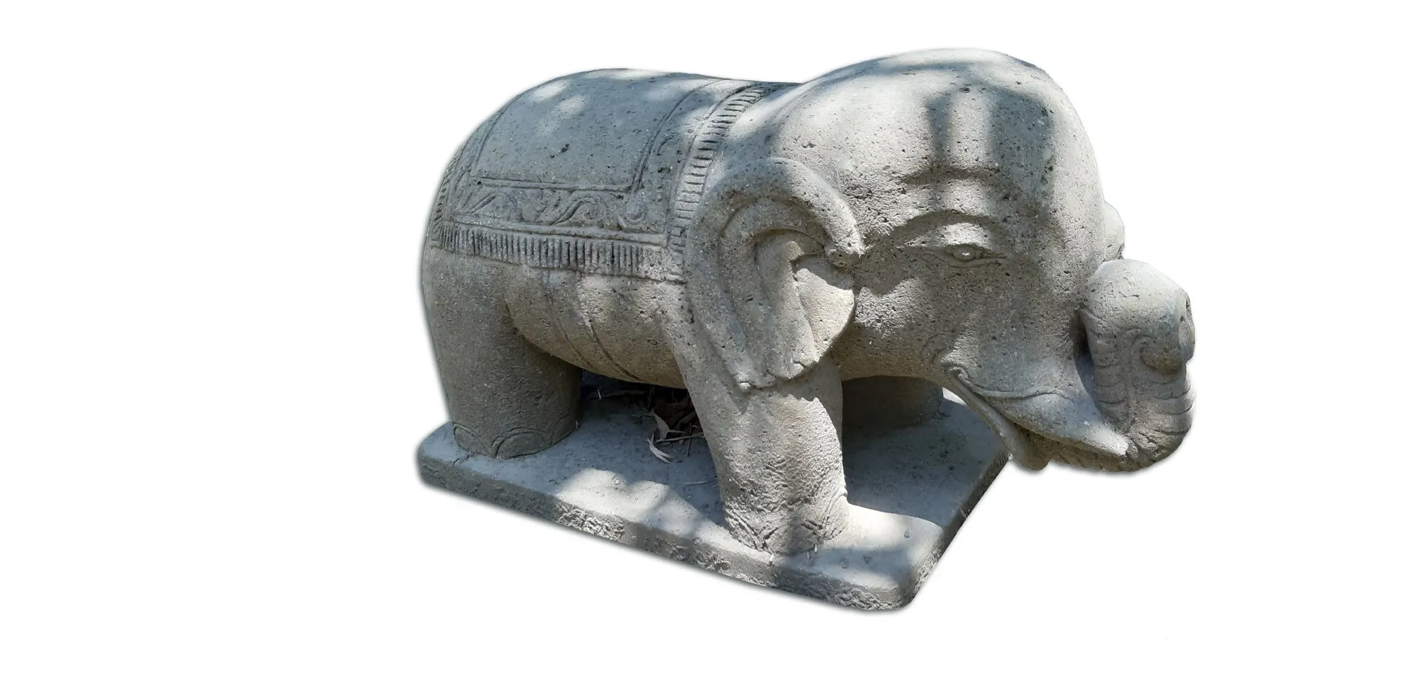 Naturstein-Skulptur 'Elefant', grau, B 77 cm, H 44 cm, T 35 cm