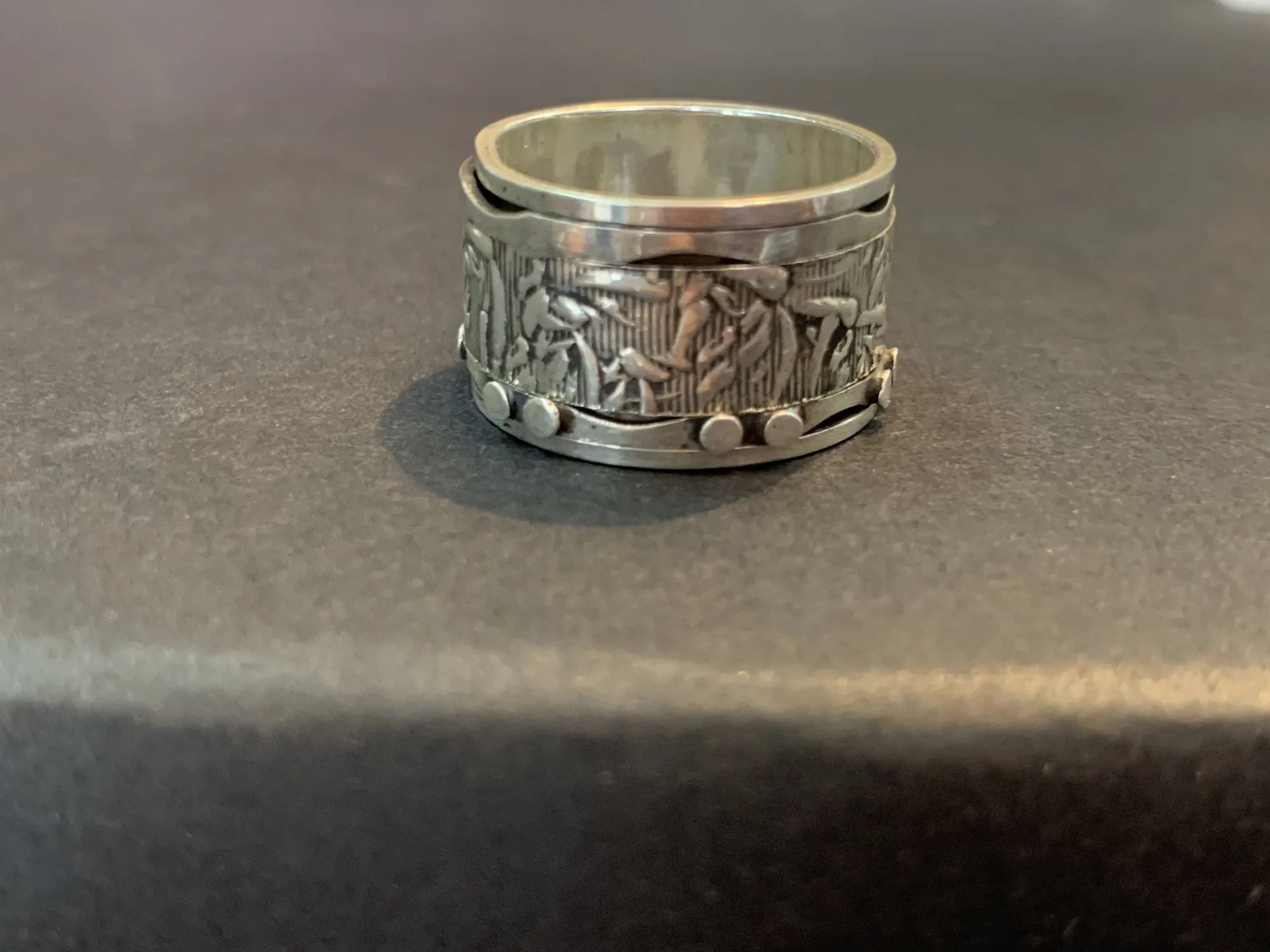 Meditationsring, 925er Sterlingsilber, B 1,2 cm