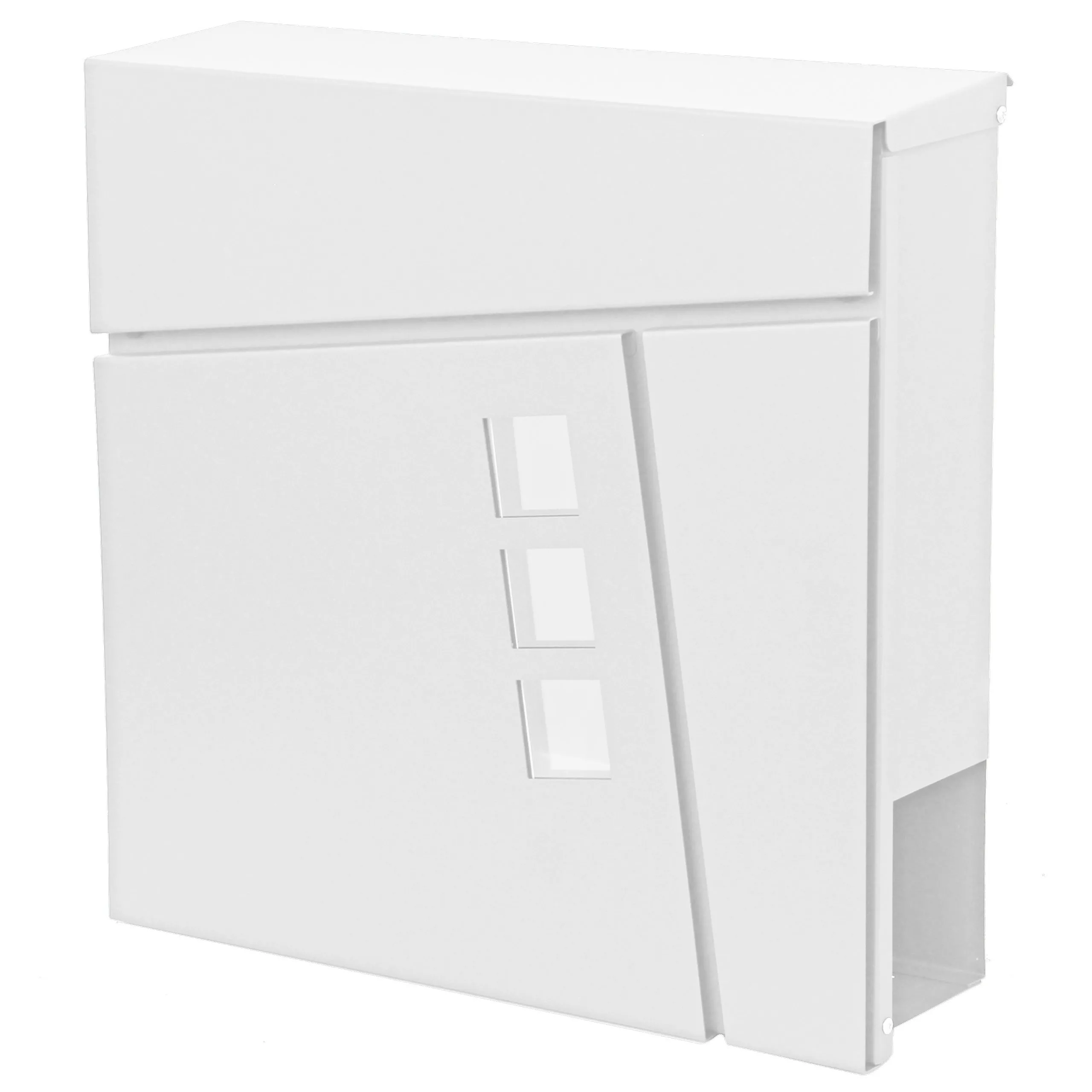 Briefkasten | HxBxT 37x37x11cm | Wandbriefkasten Postkasten Zeitungsfach | pulverbeschichtet | Weiß