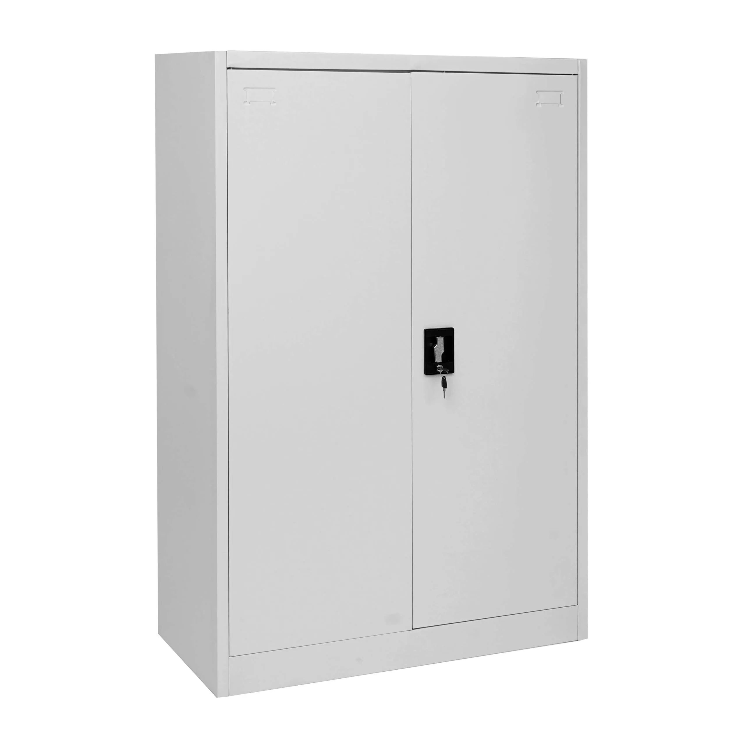 Aktenschrank | HxBxT 140x90x40cm | 2 Türen abschließbar Metall | Grau| Stahlschrank Büroschrank Schrank