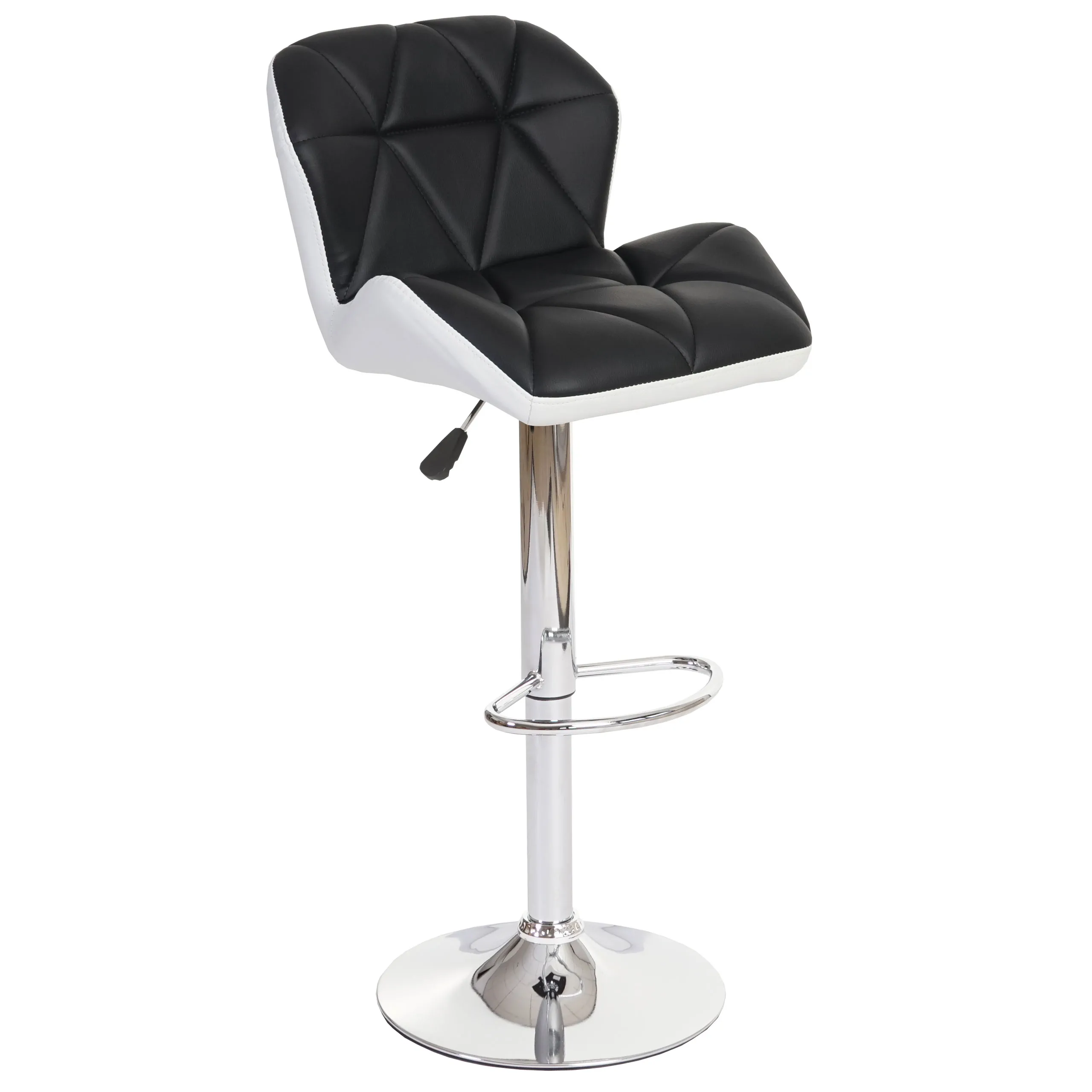 Barhocker mit Lehne | Sitzhöhe 62-83cm | höhenverstellbar Kunstleder | Schwarz | Barstuhl Tresenhocker