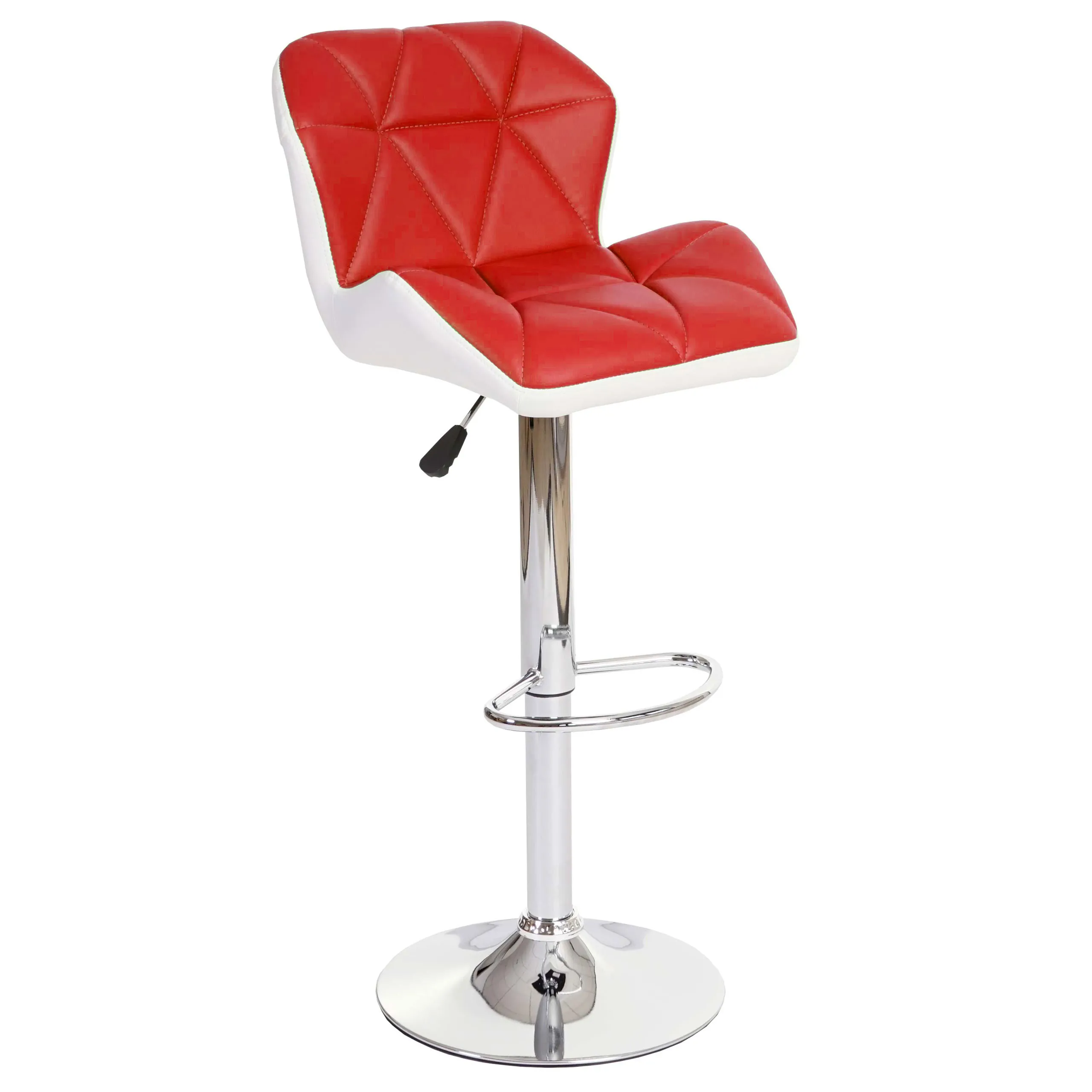 Barhocker mit Lehne | Sitzhöhe 62-83cm | höhenverstellbar Kunstleder | Rot | Barstuhl Tresenhocker