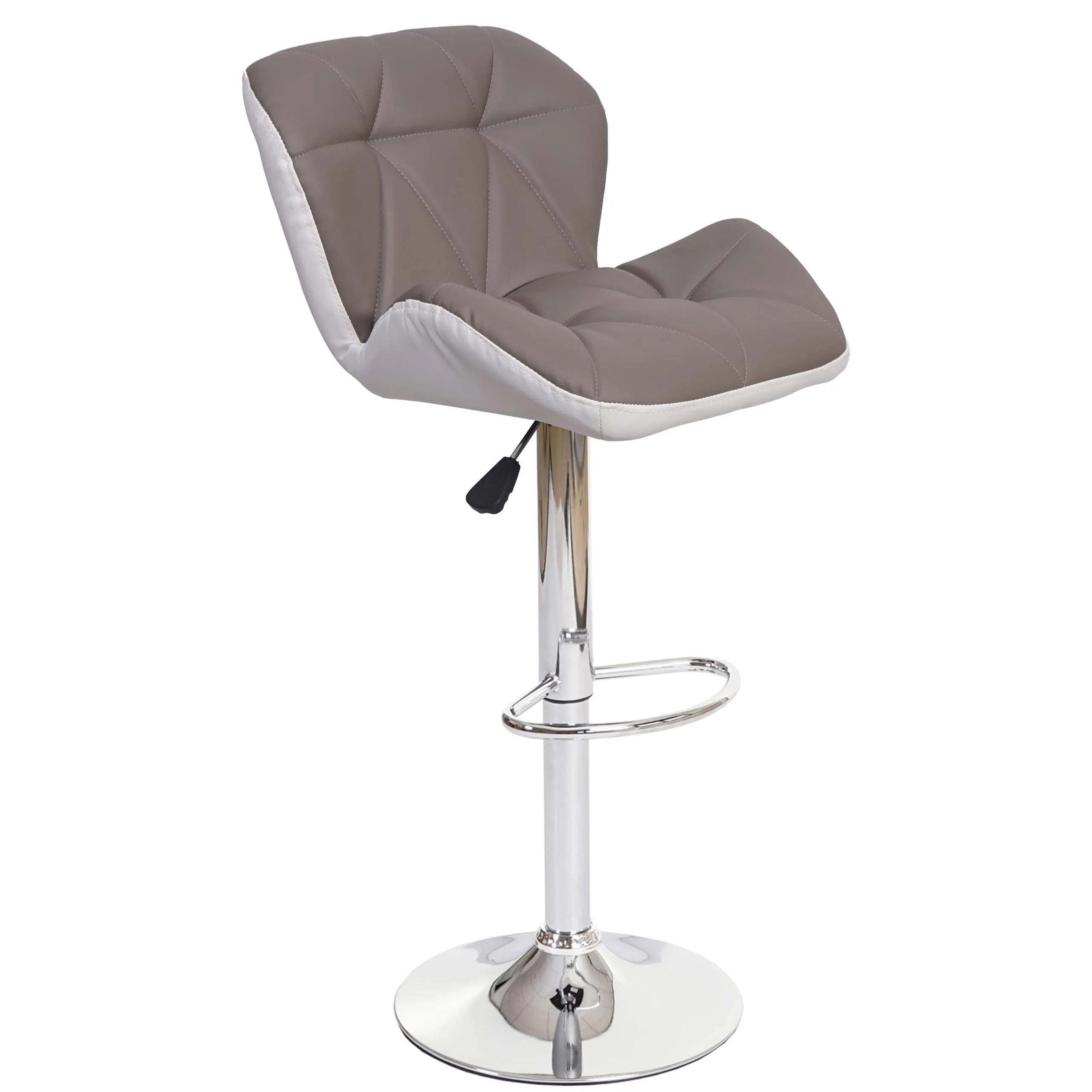Barhocker mit Lehne | Sitzhöhe 62-83cm | höhenverstellbar Kunstleder | Taupe-grau | Barstuhl Tresenhocker