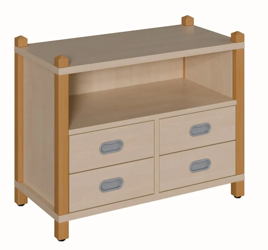 Stollenkommode mit Dekorschüben - Breite: 82 cm