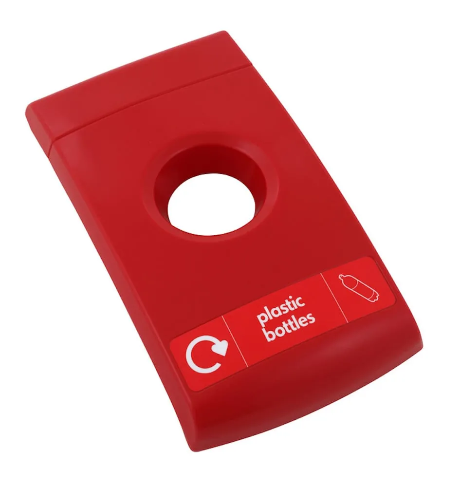 Deckel "Flaschen" für Wertstoffsammler Envirobin 55 & 82 Liter | HxBxT 9,6x30,8x52cm | Kunststoff | Rot