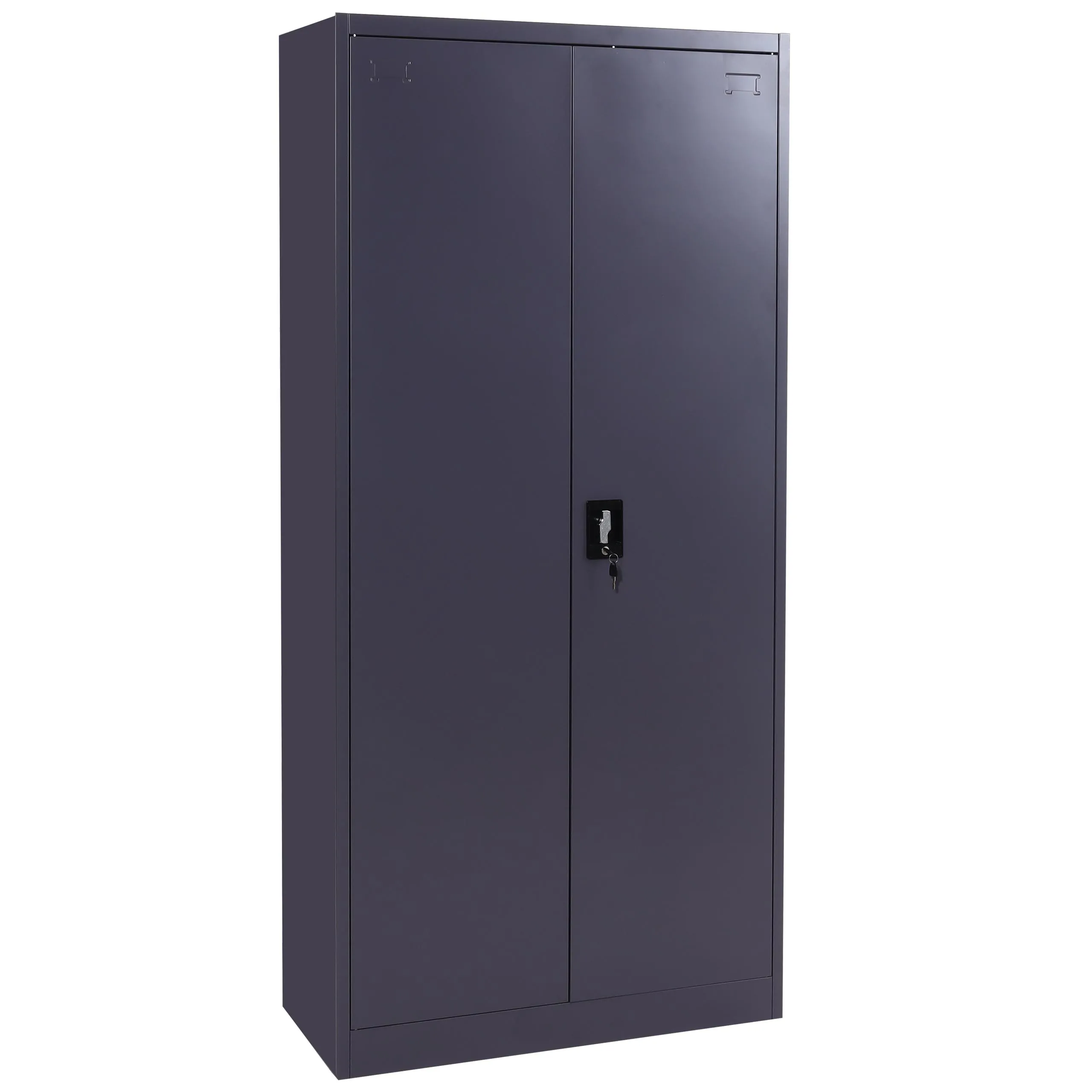 Aktenschrank | HxBxT 185x90x40cm | 2 Türen abschließbar Metall | Dunkelgrau| Stahlschrank Büroschrank Schrank