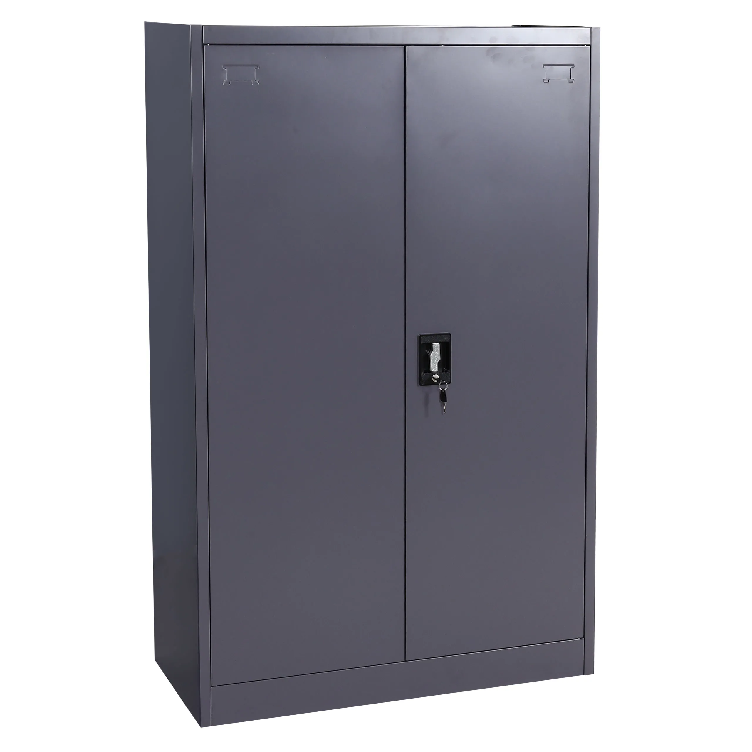 Aktenschrank | HxBxT 140x90x40cm | 2 Türen abschließbar Metall | Dunkelgrau| Stahlschrank Büroschrank Schrank