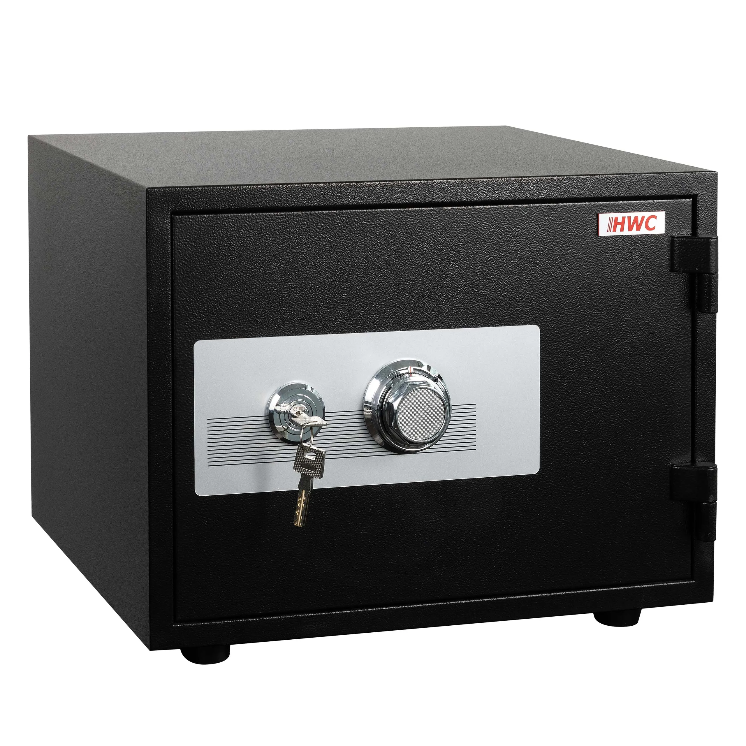 Tresor mit Doppelbolzenverriegelung | HxBxT 38x50x44cm | 44kg Metall | 19L | feuerfest (60min) Safe Geldschrank | Schwarz