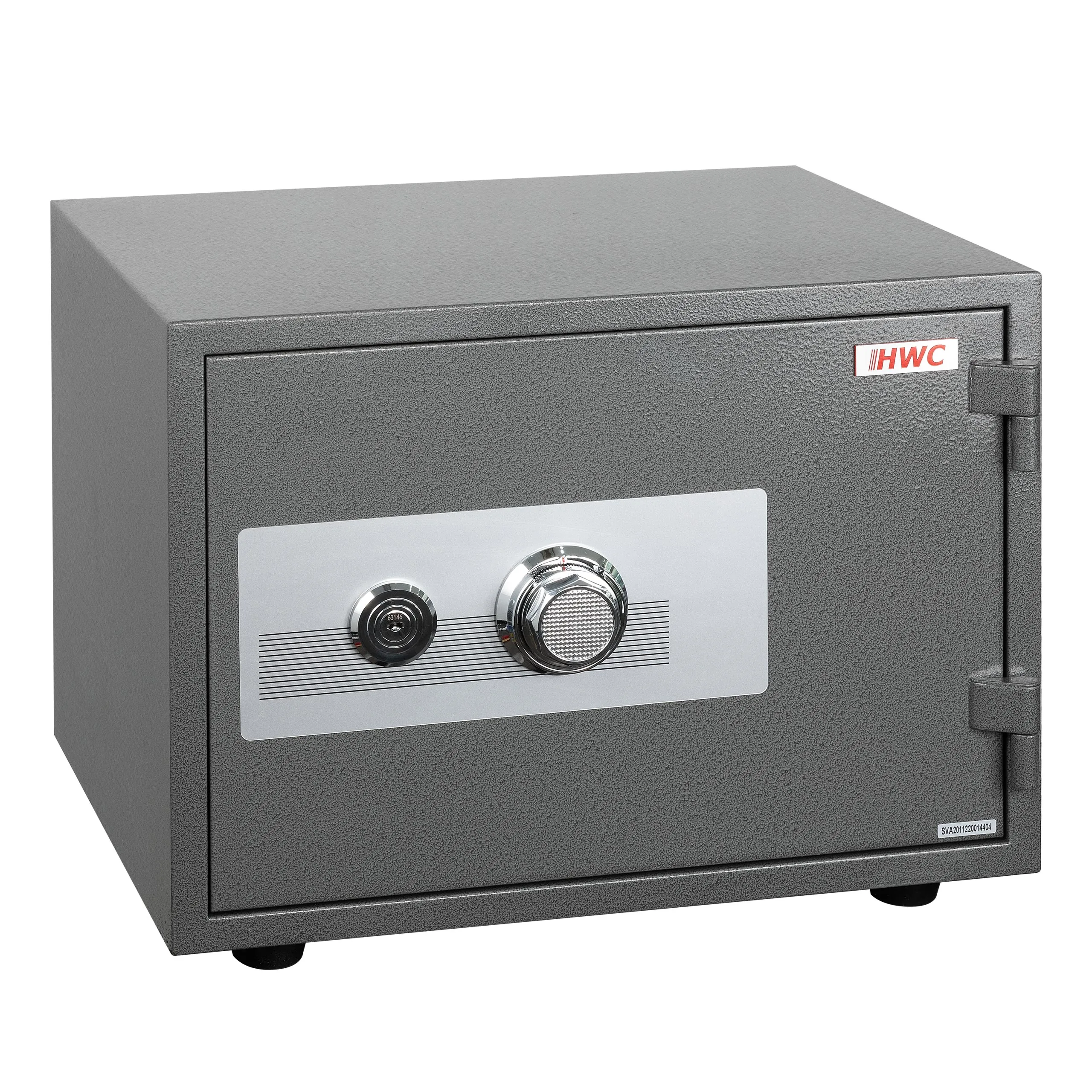 Tresor mit Doppelbolzenverriegelung | HxBxT 38x50x44cm | 44kg Metall | 19L | feuerfest (60min) Safe Geldschrank | Grau