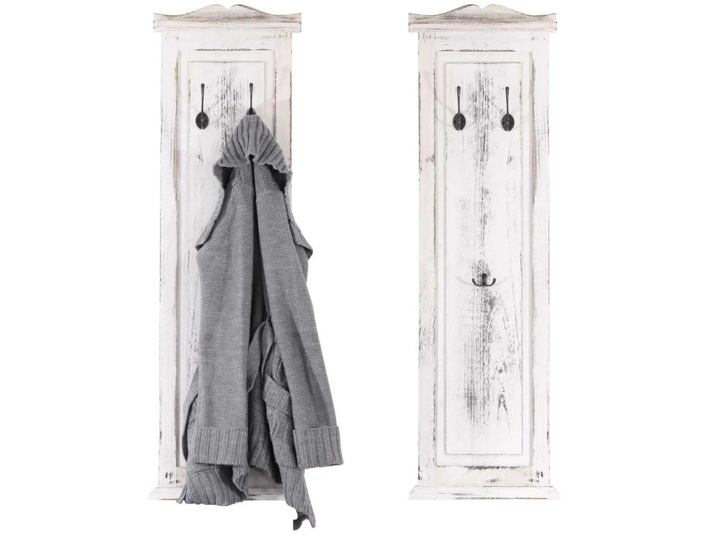 Wandgarderobe H33 (2er-Set), Weiß shabby