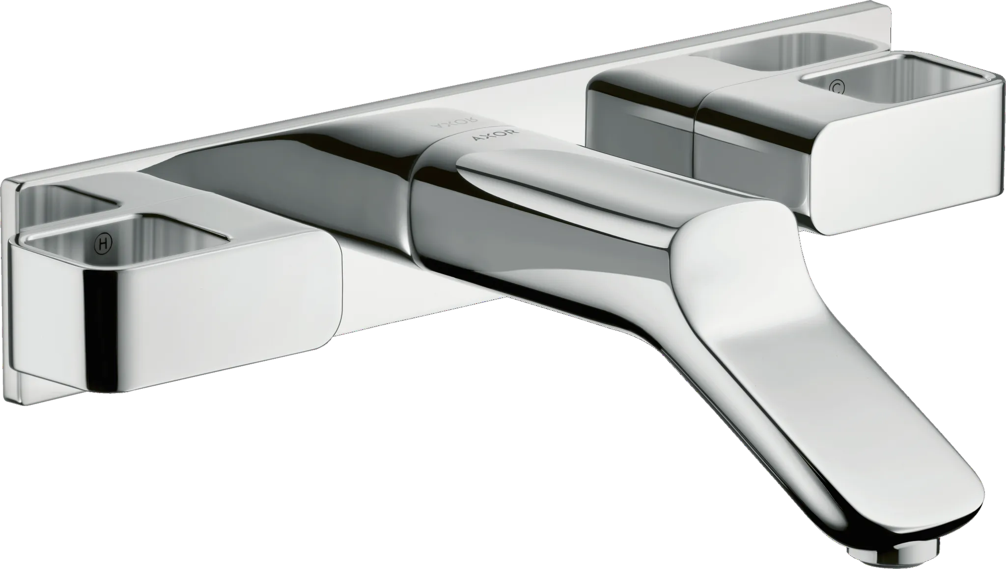 3-Loch WTA Axor Urquiola Wand chrom mit Platte u.kurzem Auslauf