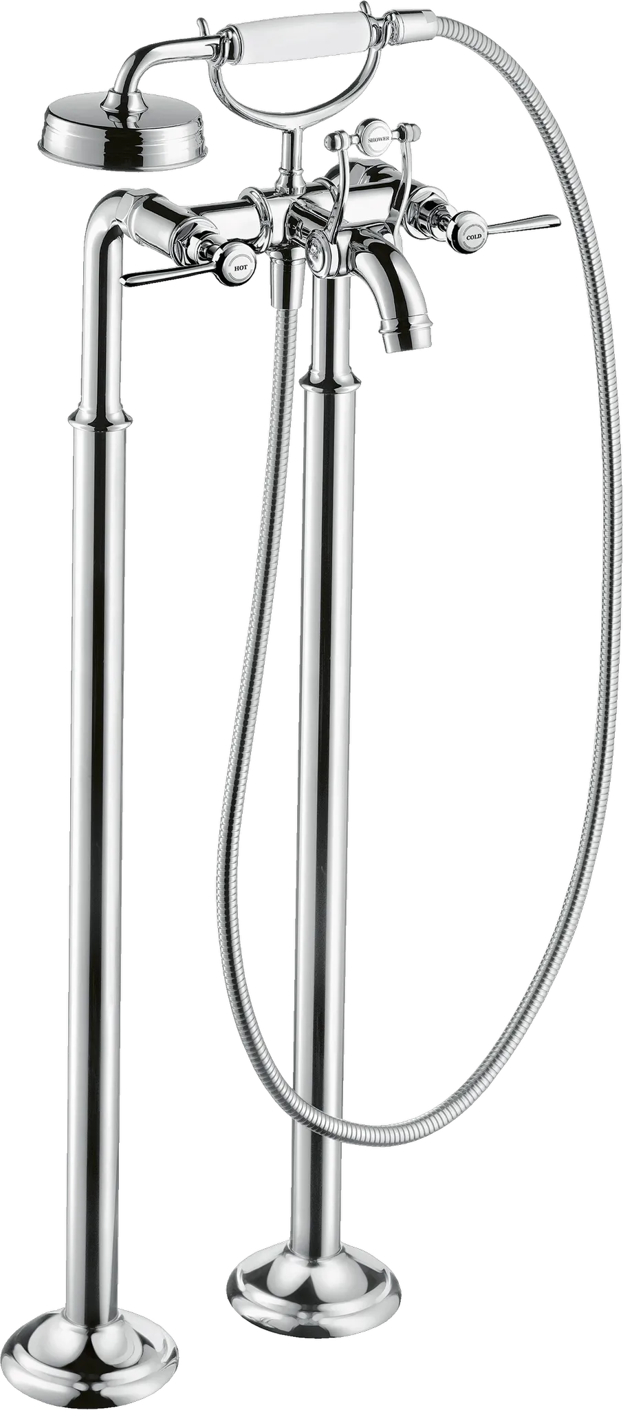 Zweigriff Wannenarmatur Axor Montreux Fertigset Hebelgriff chrom Bodenmontage