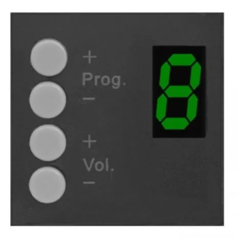 Audac MWX45 Wandbedienfeld für MTX, AMP523MK2, RM523, Quellenwahl und Lautstärkeregelung, 45x45mm, schwarz