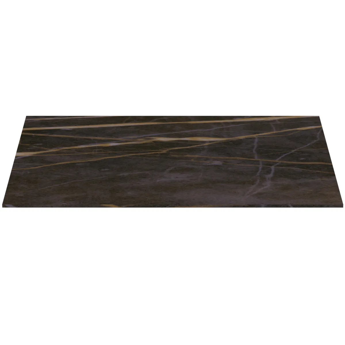 Waschtischplatte Conca, aus Keramik, 602x505x6mm, Marmor Noir Desir