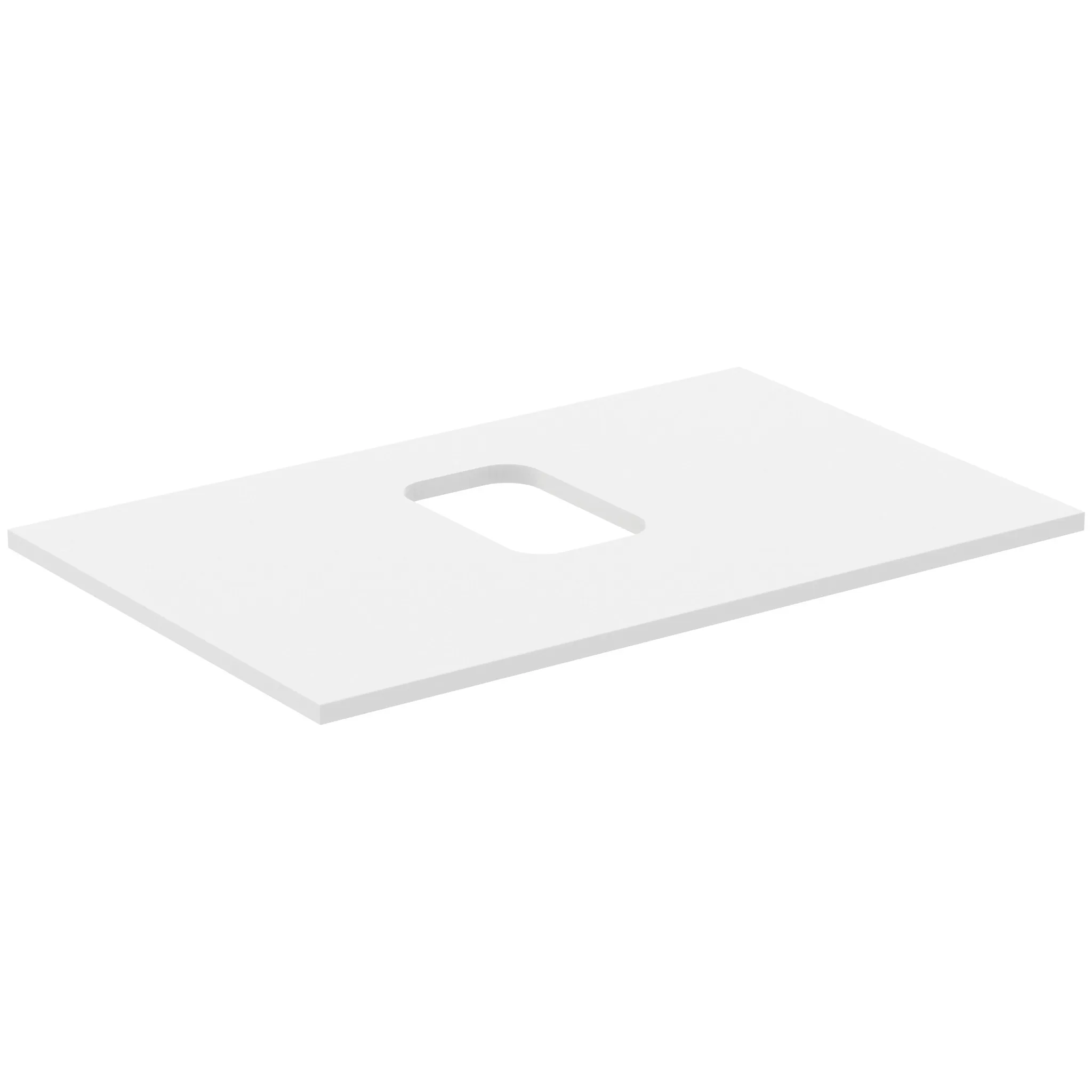 Waschtischplatte i.life B mittiger Ausschnitt für eine Schale 802x507x18mm Weiß matt