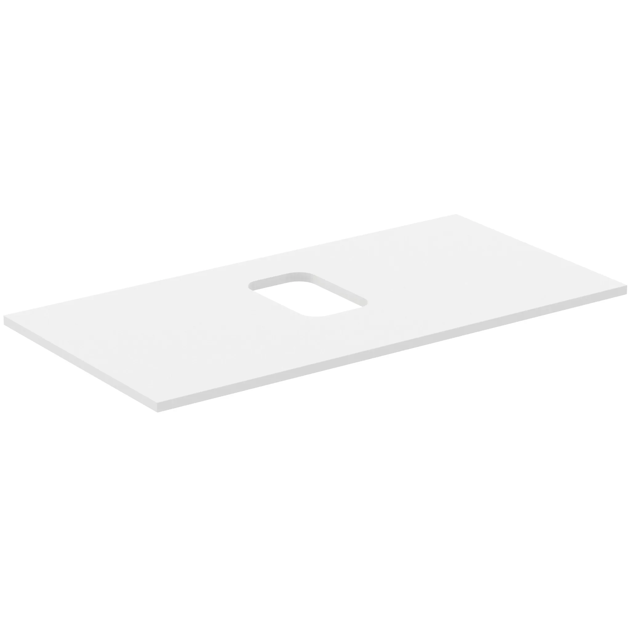 Waschtischplatte i.life B mittiger Ausschnitt für eine Schale 1002x507x18mm Weiß matt