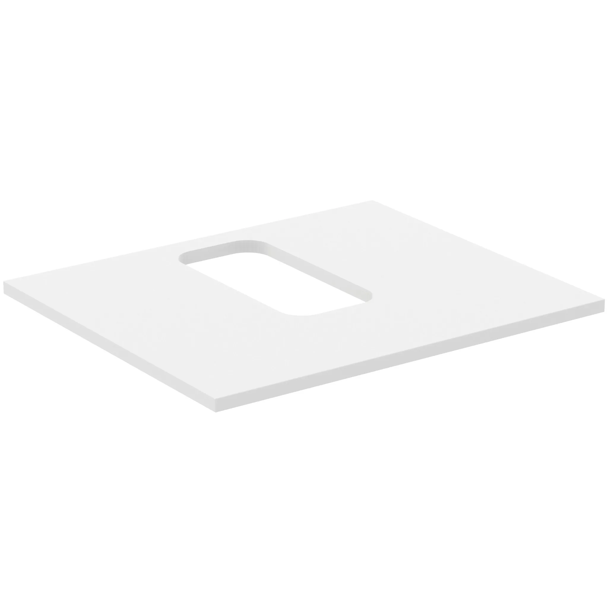 Waschtischplatte i.life B mittiger Ausschnitt für ein Wand-Waschtisch 602x507x18mm Weiß matt