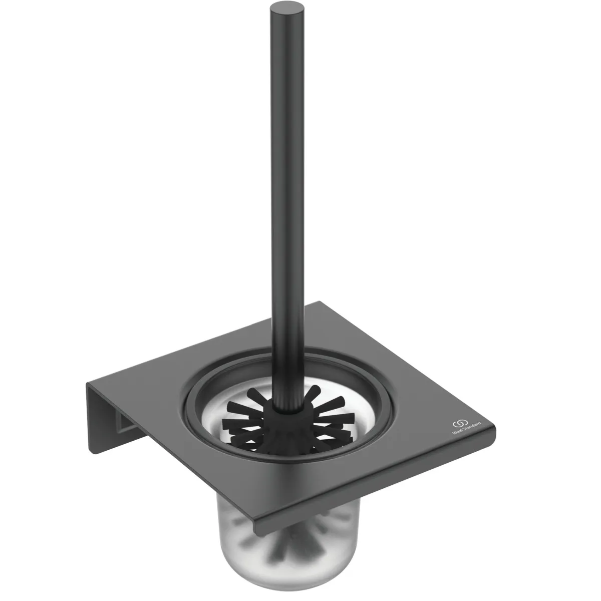 Ideal Standard Toilettenbürstengarnitur „Alu+“ 16 × 34,7 cm in Silk Black, Befestigung verdeckt