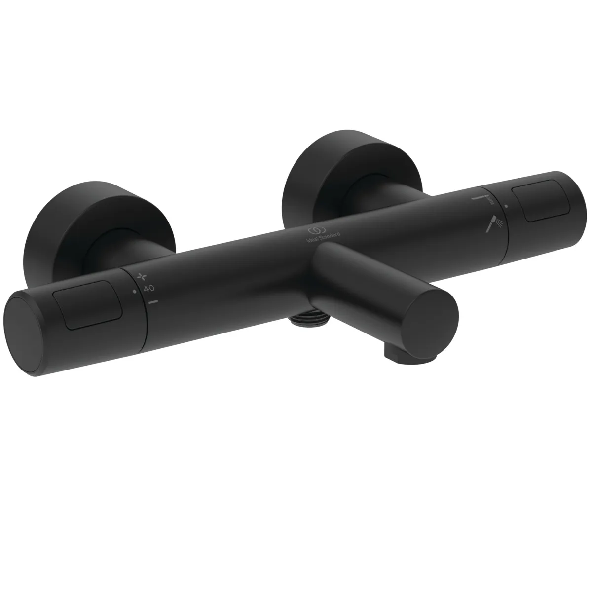 Zweihand-Wannenarmatur „CerathermT25N“ Ausladung 163 mm in Silk Black