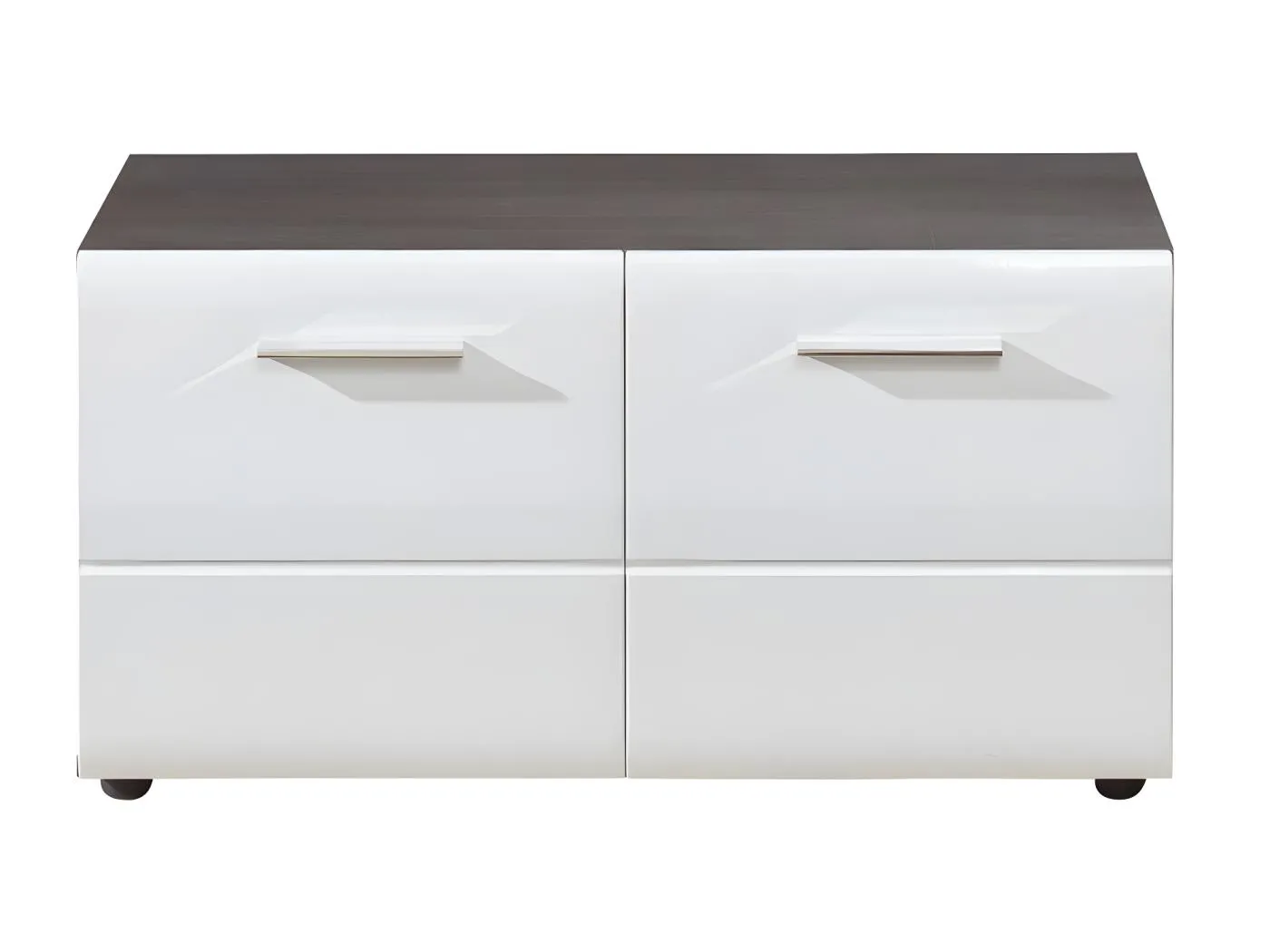 LineGD Sitzbank 2 Türen rauchsilber, weiß Hochglanz.