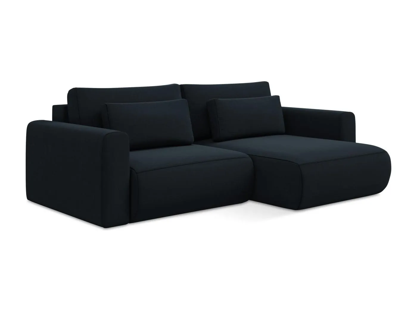 2-Sitzer Ecksofa mit Schlaffunktion - Ecke Rechts - Samt - Königsblau - KAPUA