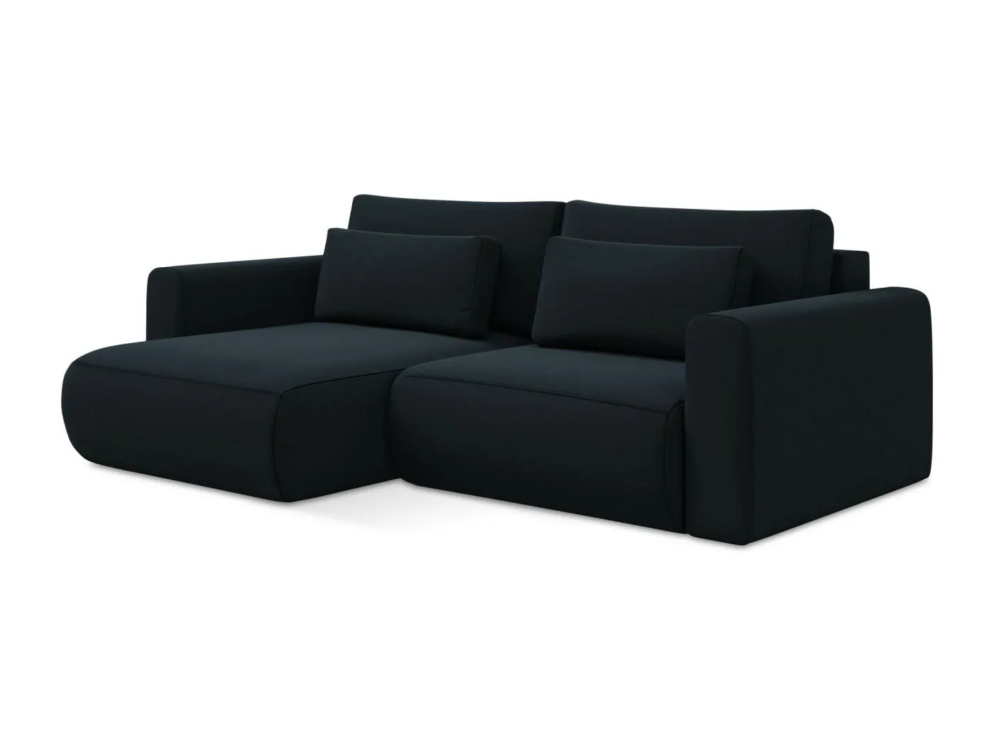 2-Sitzer Ecksofa mit Schlaffunktion - Ecke Links - Samt - Königsblau - KAPUA