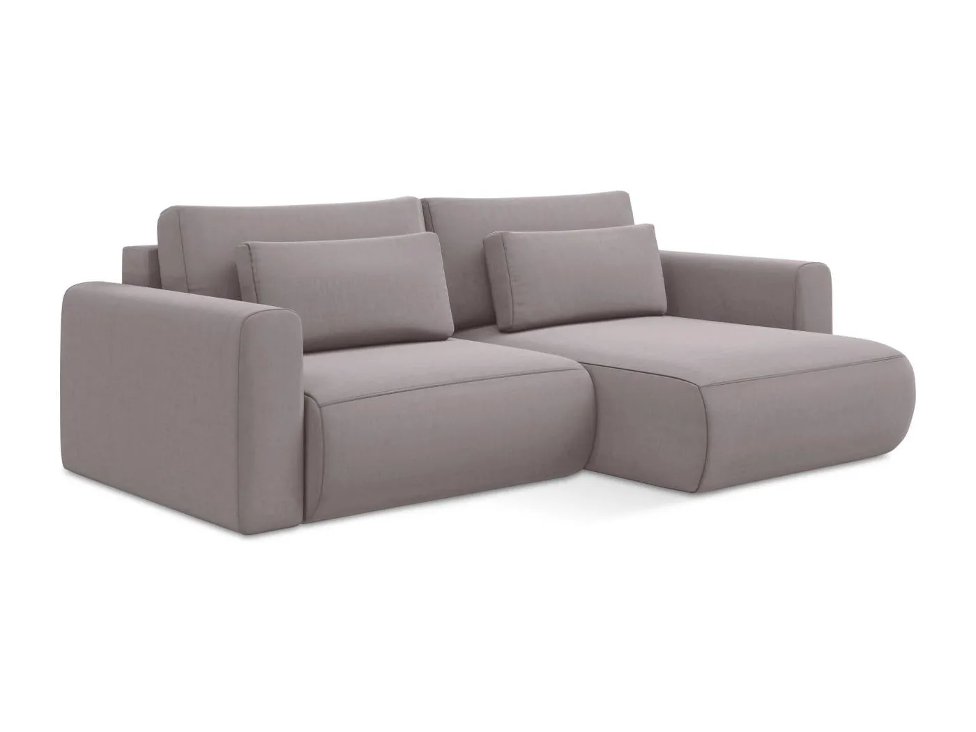 2-Sitzer Ecksofa mit Schlaffunktion - Ecke Rechts - Samt - Lavendel - KAPUA