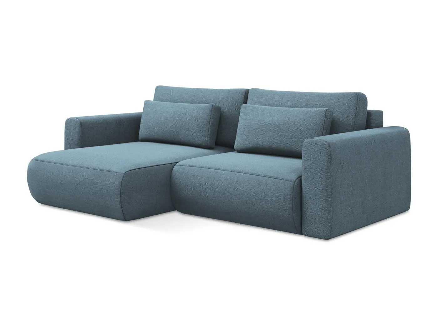 2-Sitzer Ecksofa mit Schlaffunktion - Ecke Links - Strukturstoff - Hellblau - KAPUA