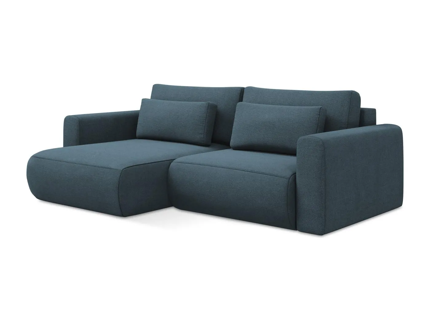 2-Sitzer Ecksofa mit Schlaffunktion - Ecke Links - Strukturstoff - Jeans - KAPUA