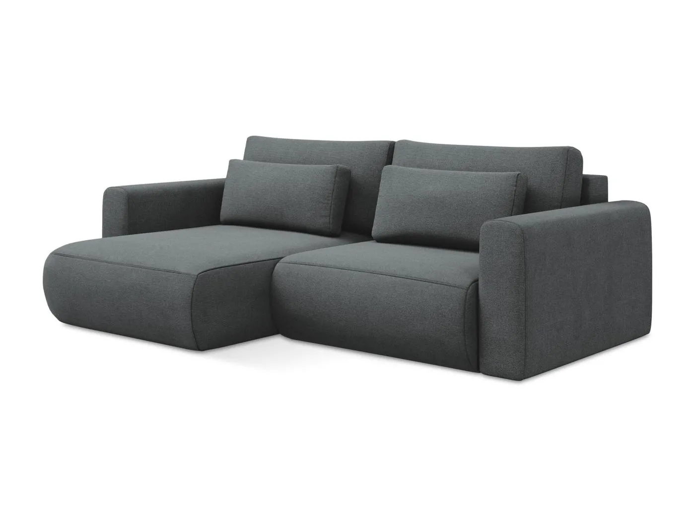 2-Sitzer Ecksofa mit Schlaffunktion - Ecke Links - Strukturstoff - Grau - KAPUA
