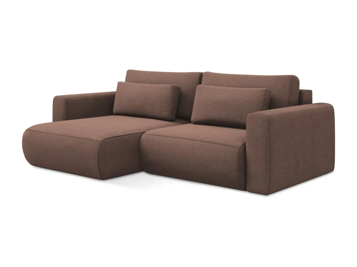 2-Sitzer Ecksofa mit Schlaffunktion - Ecke Links - Strukturstoff - Puderrosa - KAPUA