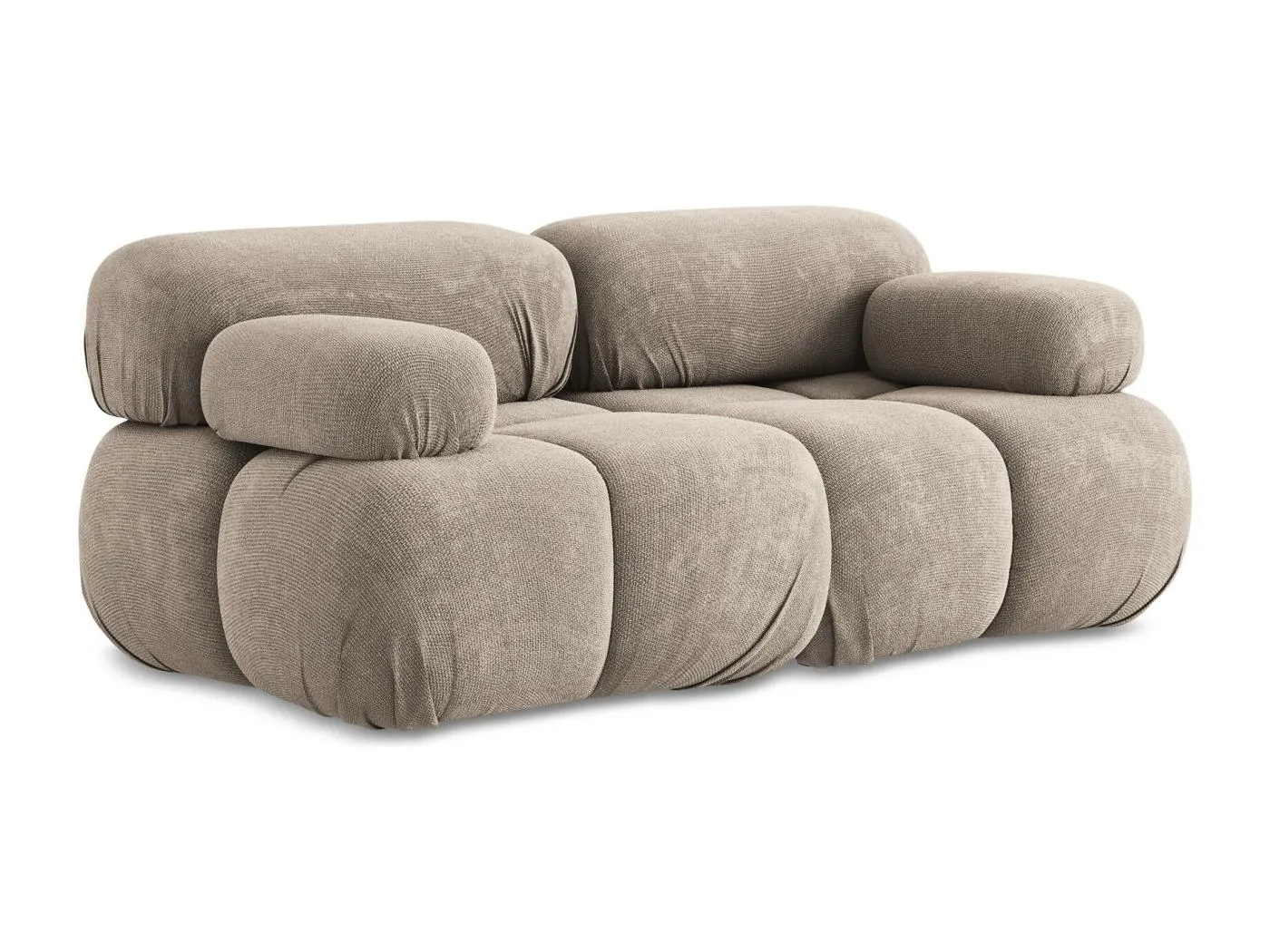 2-Sitzer Sofa - - Chenille - Dunkelbeige - LOKUA