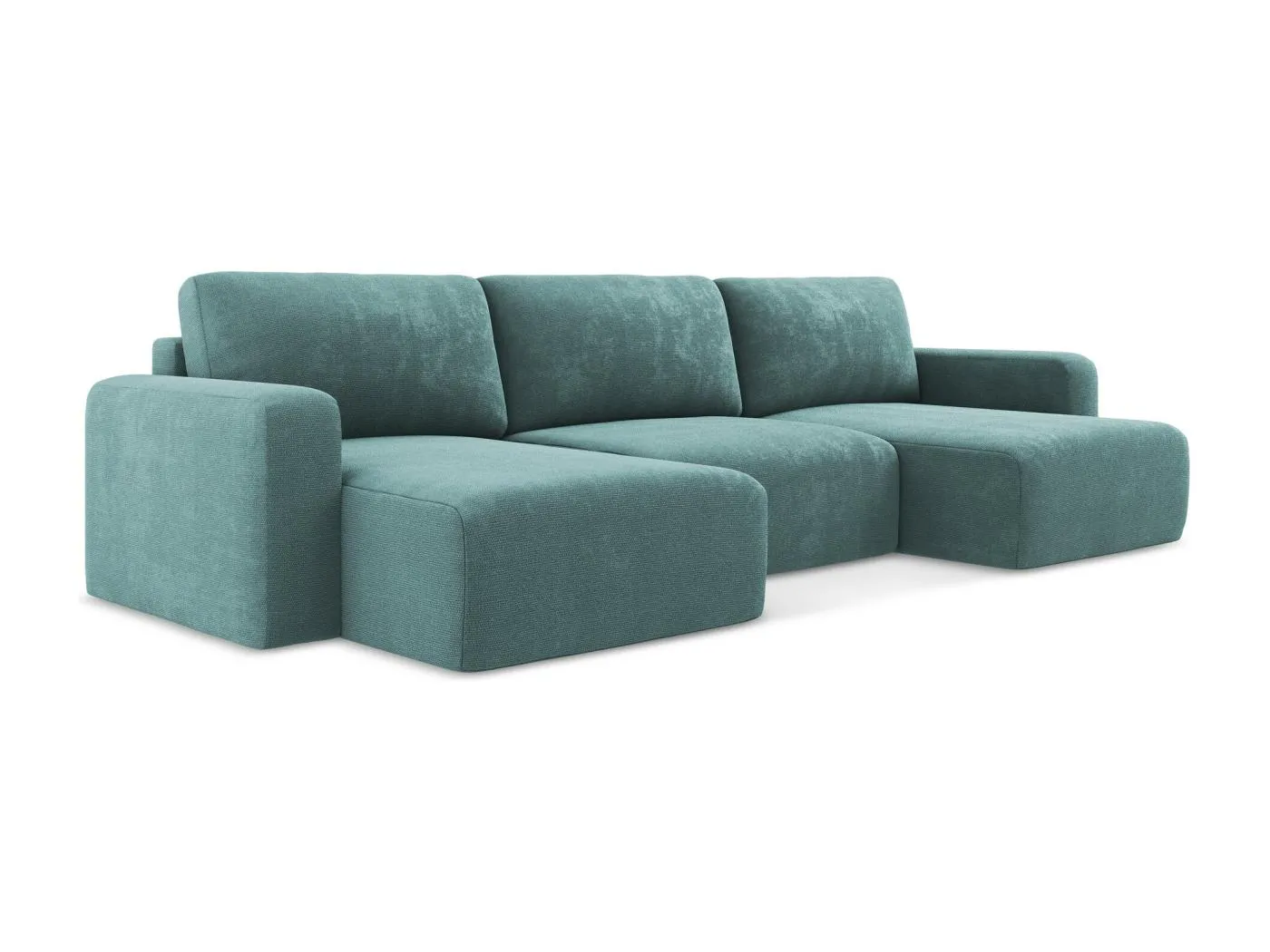 Wohnlandschaft mit Schlaffunktion - / - Chenille - Jeans - KONA