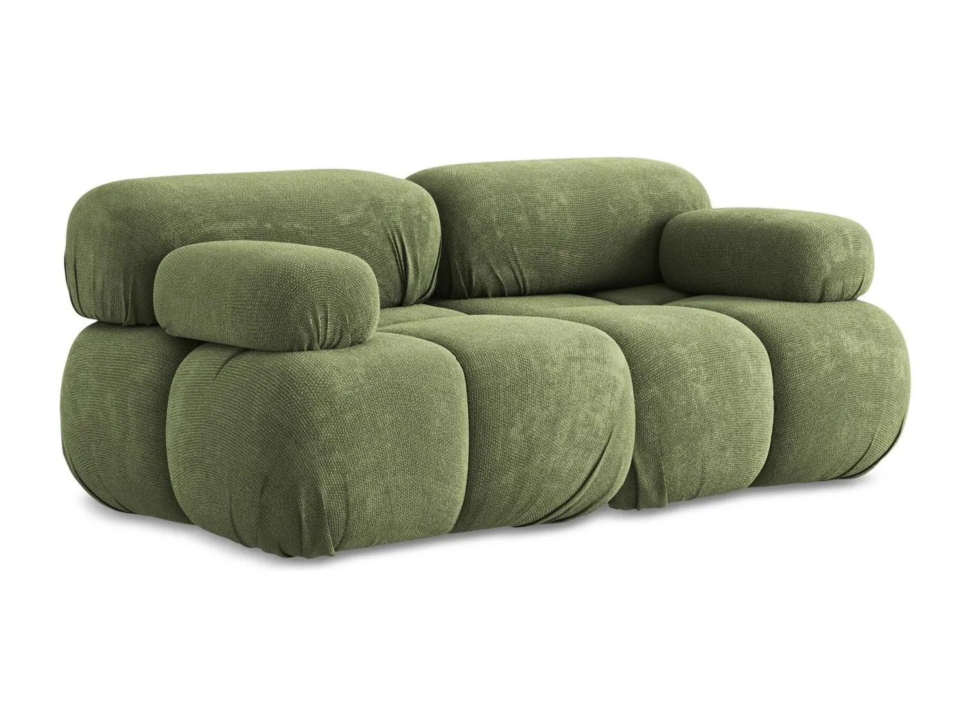 2-Sitzer Sofa - - Chenille - Grün - LOKUA