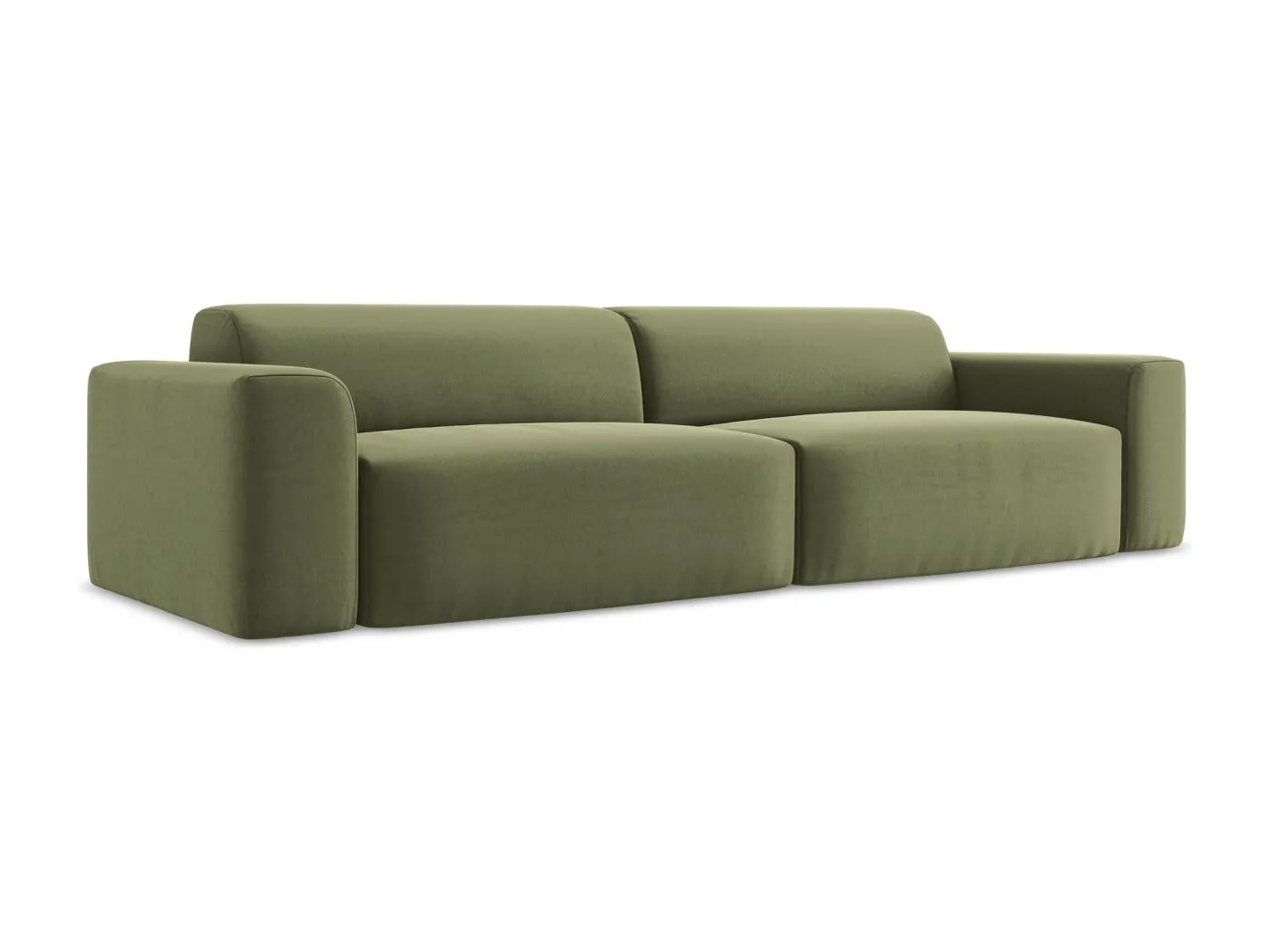 Modulares 4-Sitzer Sofa - - Samt - Olive - KELI