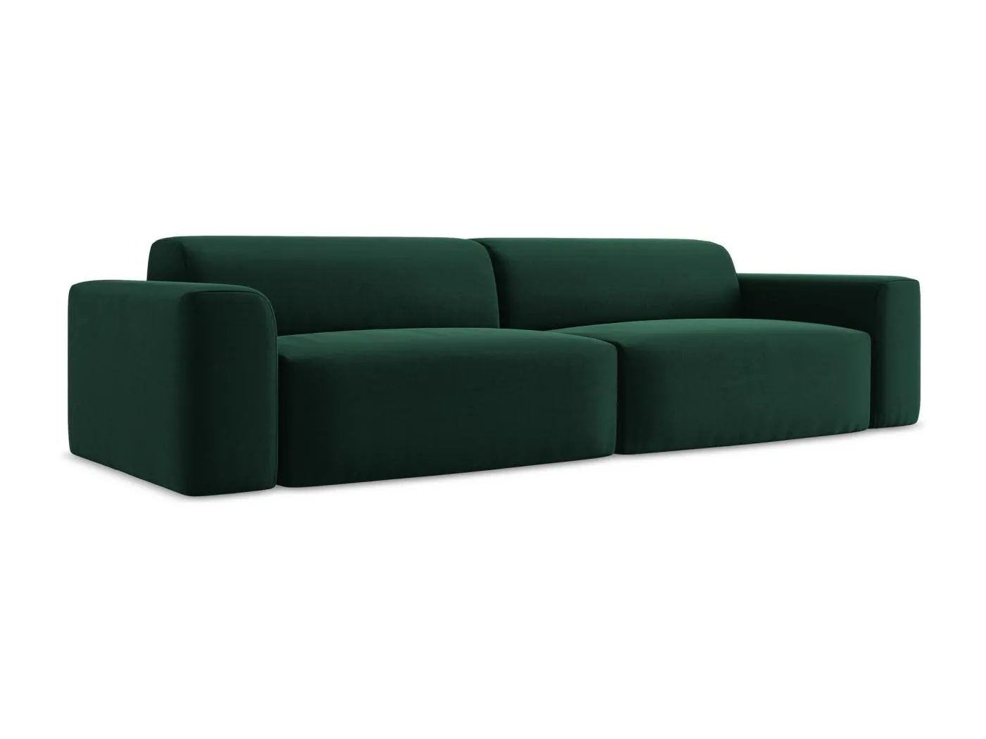 Modulares 4-Sitzer Sofa - - Samt - Flaschengrün - KELI