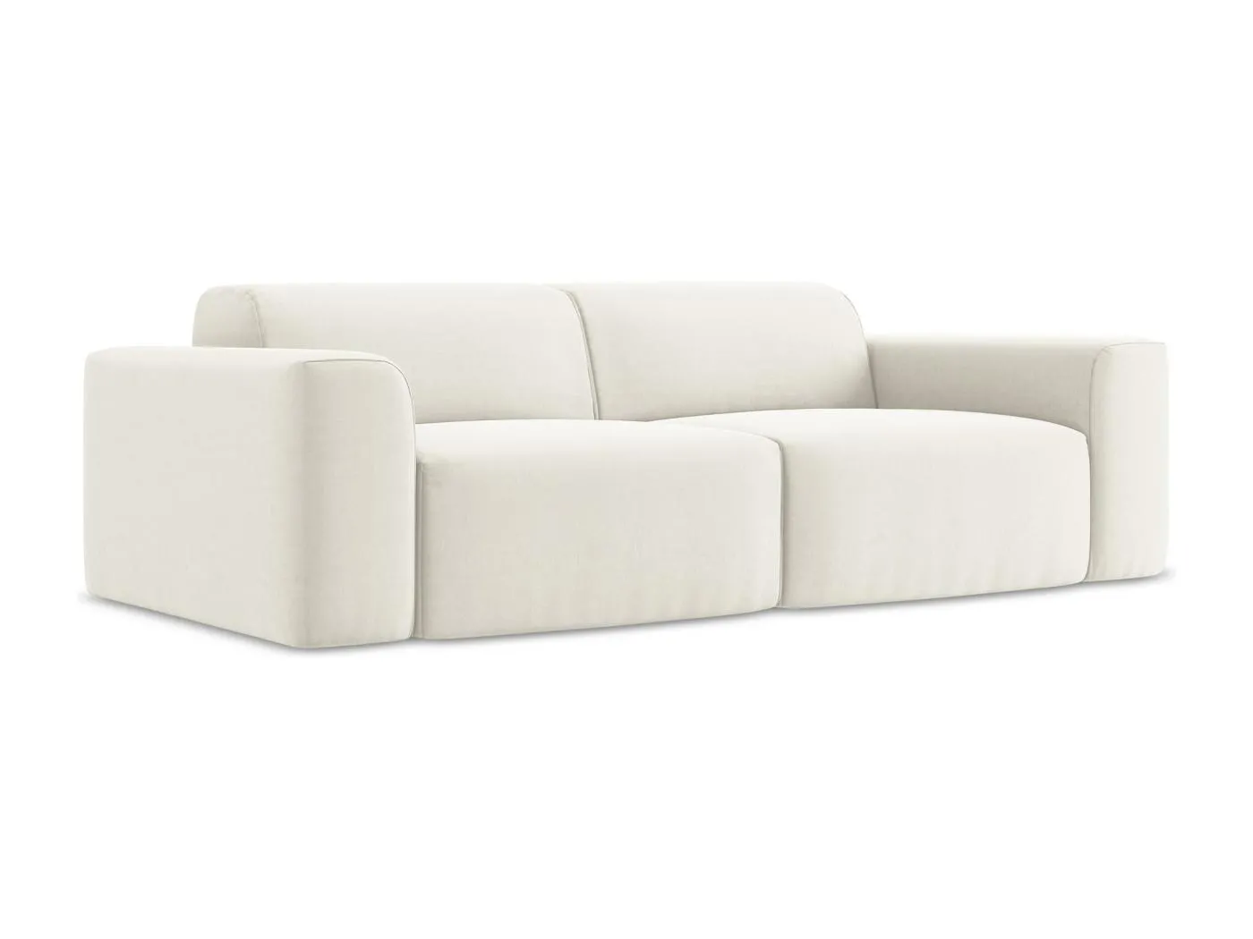 Modulares 3-Sitzer Sofa - - Samt - Hell beige - KELI