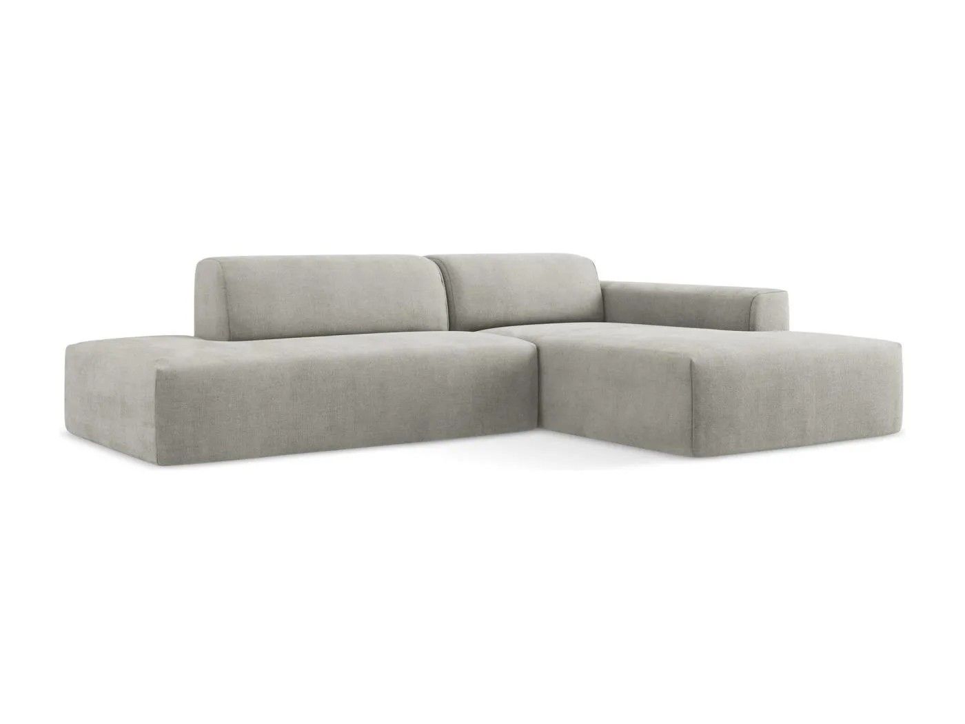 3-Sitzer Modulares Ecksofa - Ecke Links - Strukturstoff - Hellgrau - KELI