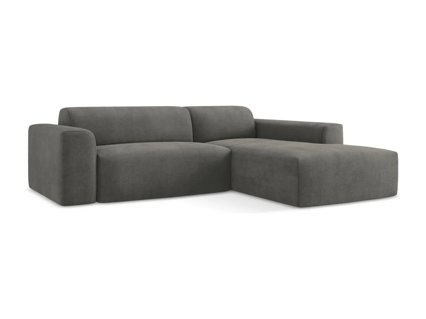 3-Sitzer Modulares Ecksofa - Ecke Rechts - Strukturstoff - Dunkelgrau - KELI