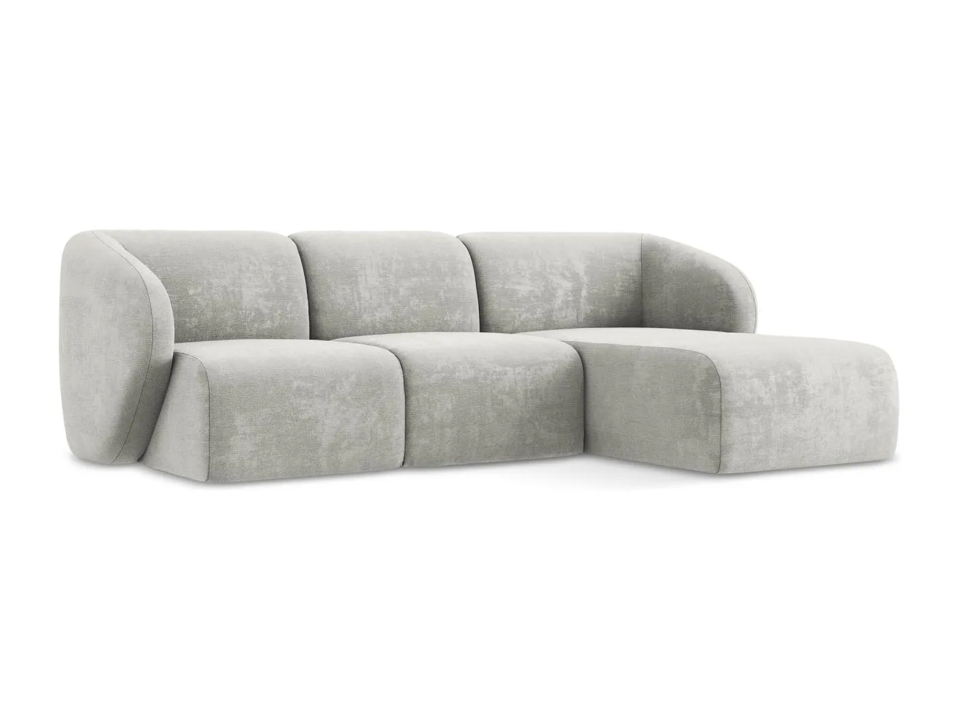 3-Sitzer Modulares Ecksofa - Ecke Rechts - Chenille - Hellgrau - LANI