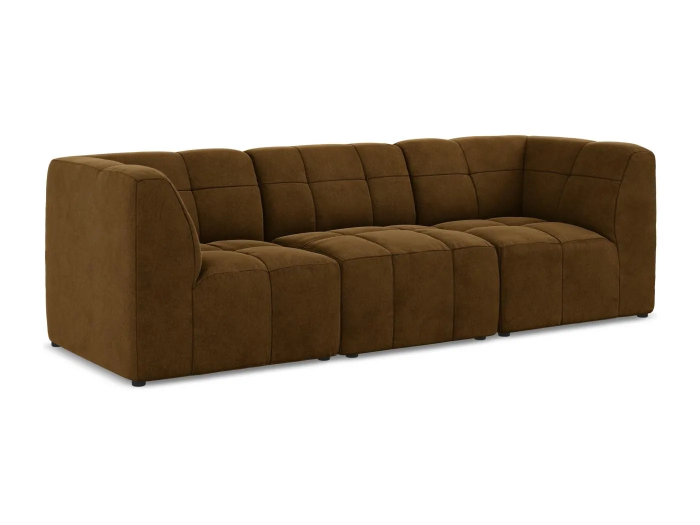 Modulares 3-Sitzer Sofa - - Samt - Senf - ALOHA