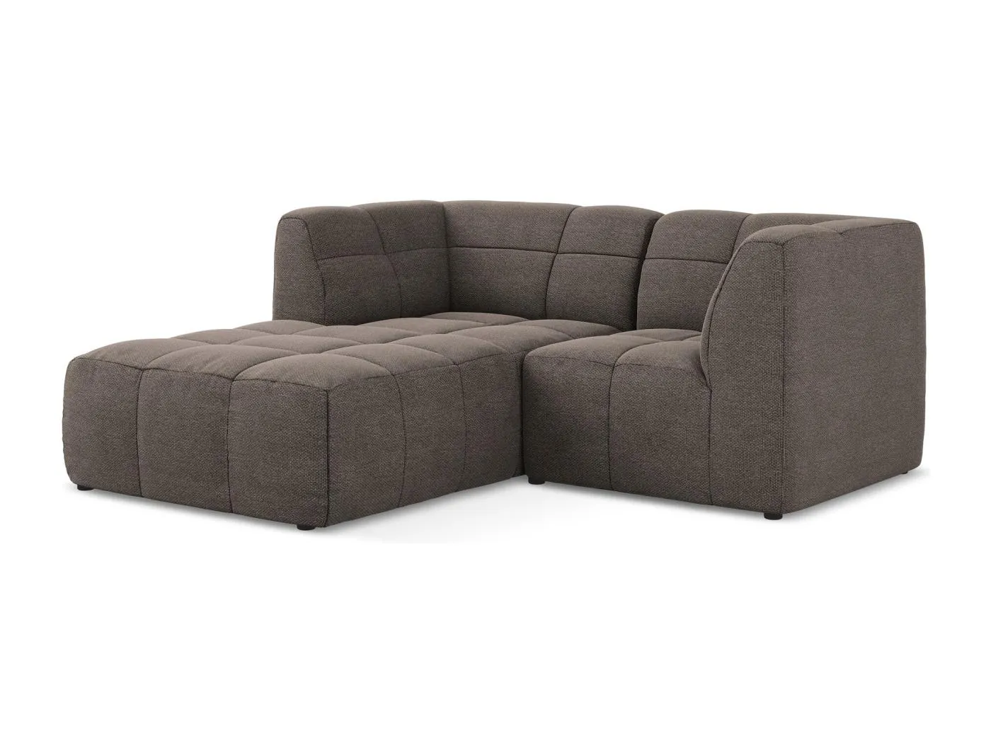 2,5-Sitzer Modulares Ecksofa - Ecke Links - Bouclé - Schokolade - ALOHA