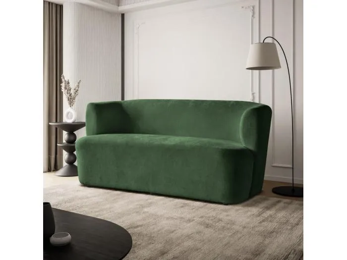 2-SITZER SOFA Nori dunkelgrün velour