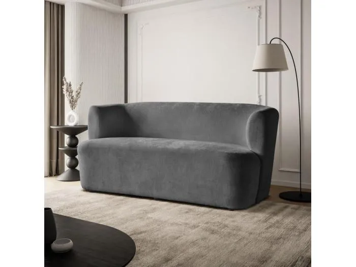 2-SITZER SOFA Nori dunkelgrau velour