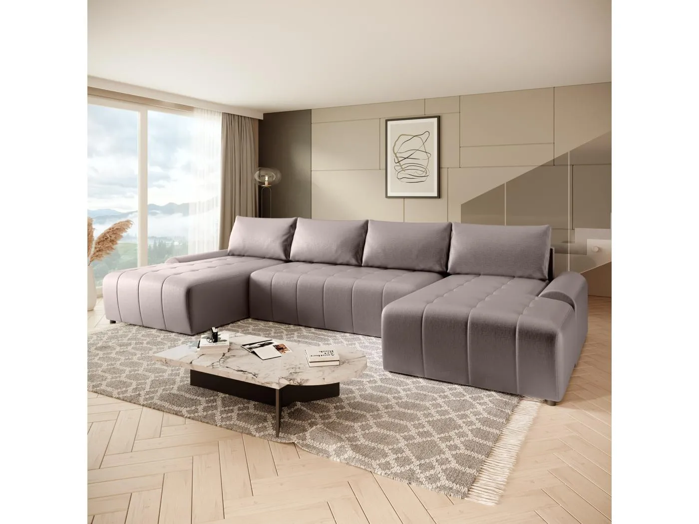 WOHNLANDSCHAFT Costa U Taupe