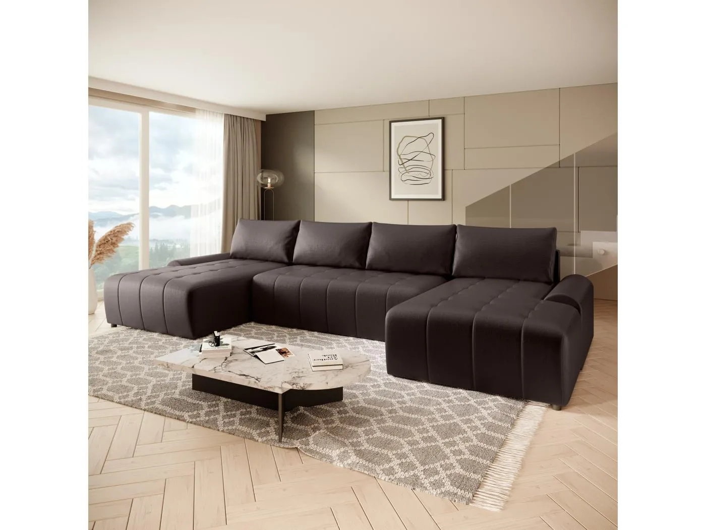 WOHNLANDSCHAFT Costa U Braun