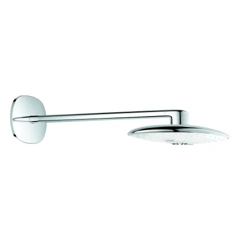 Kopfbrauseset Rainshower Duo 360 26254, Brauseboden in moon white, Brausearm 450 mm, chrom/moon white